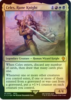 1 x Celes, Rune Knight - Foil - Final Fantasy Commander - LP - MTG - Image 1
