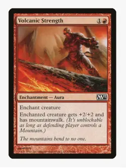Volcanic Strength | MTG | Magic 2013 (M13) | Enchantment Aura | Mountainwalk |LP - Image 1