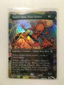 MTG Spider-Ham, Peter Porker Foil (Borderless) Marvel's Spider-Man Scene Card - Image 1