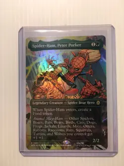 MTG Spider-Ham, Peter Porker Foil (Borderless) Marvel's Spider-Man Scene Card - Image 3