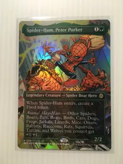 MTG Spider-Ham, Peter Porker Foil (Borderless) Marvel's Spider-Man Scene Card - Image 4