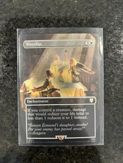 1x Worship MTG Commander: The Lord of the Rings Borderless Rare Silver Foil NM - Image 1