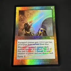 Fire and Ice Sword Foil Judge Reward MTG Old Frame Foil Used - Image 1