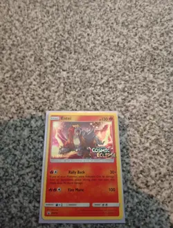 Entei SM219 Cosmic Eclipse Black Star Promo Pokemon Card Staff - Image 1