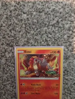 Entei SM219 Cosmic Eclipse Black Star Promo Pokemon Card Staff - Image 2