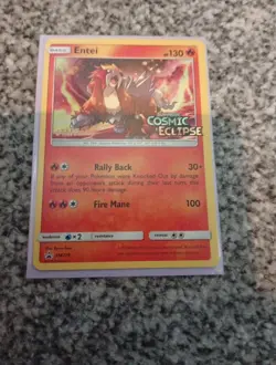 Entei SM219 Cosmic Eclipse Black Star Promo Pokemon Card Staff - Image 3