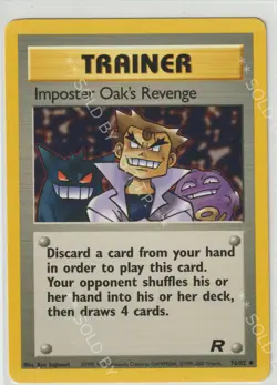 POKEMON TEAM ROCKET TRAINER - IMPOSTER OAK'S REVENGE CARD 76/82 NM - FREE P&P - Image 1