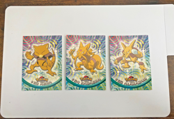 Lot of 3 Vintage Topps Pokemon Cards Abra Kadabra Alakazam Evolution Set - Image 1