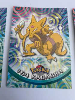 Lot of 3 Vintage Topps Pokemon Cards Abra Kadabra Alakazam Evolution Set - Image 3