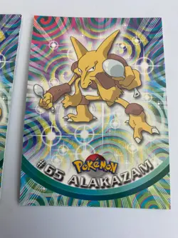 Lot of 3 Vintage Topps Pokemon Cards Abra Kadabra Alakazam Evolution Set - Image 4