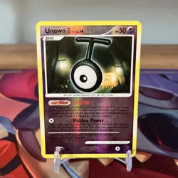 Pokemon Card D&P Mysterious Treasures Reverse Holo Unown T 67/123. - Image 1