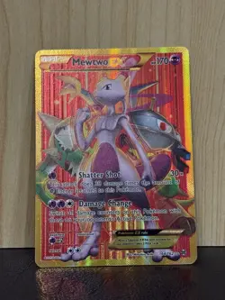 Pokemon Mewtwo EX (Secret Rare) Full Art 164/162 BREAKthrough 2015 Card - Image 1