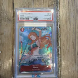 ONE PIECE CARD TCG: Romance Dawn OP01-016 Nami Alt Art English PSA 10 Errata 1 - Image 1