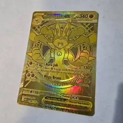 Mega Lucario EX 188/132 Gold SUPER RARE Mega Evolution Pokemon Card - Image 2