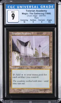 1998 MAGIC: THE GATHERING URZA'S SAGA, RARE #330/350 TOLARIAN ACADEMY CGC 9 - Image 1