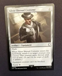 Silver Shroud Costume PIP 142 Uncommon Universes Beyond: Fallout NM MTG - Image 1
