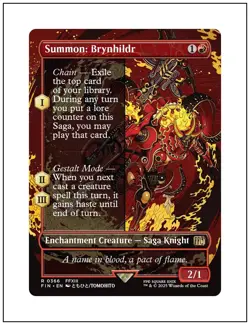 1x Summon: BrynHildr, Borderless Art, Final Fantasy, MTG NM - Image 1