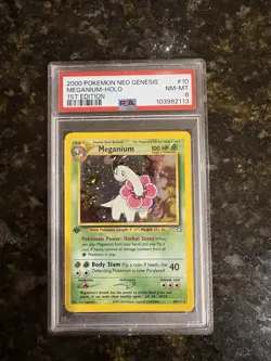 2000 POKEMON NEO GENESIS 1ST EDITION #11 MEGANIUM-HOLO PSA 8 - Image 1