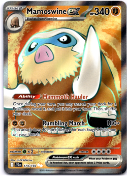 Pokemon TCG Mamoswine ex 174/159 Journey Together Full Art Holo Rare Near Mint - Image 1