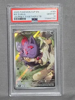 2025 Pokemon SVP EN N'S Zorua Journey Together ETB PSA 10 Gem Mint #189 - Image 1