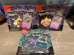 Pokemon TCG Paldean Fates Sticker Collection 3 Pack Blister Lot of 3 Full Set! - Image 1
