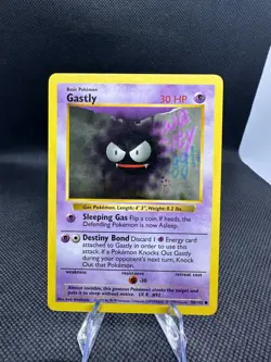 Gastly 50/102 Common Shadowless Base Set LP Vintage Pokemon WoTC 1999 - Image 1