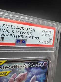 2019 POKEMON SM BLACK STAR PROMO #SM191 FA/MEWTWO & MEW GX PSA 10 - Image 4