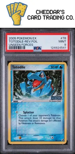 2005 Pokemon Ex Unseen Forces Totodile-Rev.Foil #78 PSA 9 (New Cert!) - Image 1