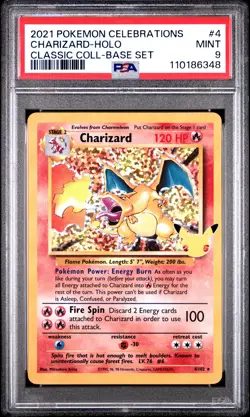 2021 POKEMON CELEBRATIONS CLASSIC COLL #4 CHARIZARD-HOLO PSA 9 - Image 1