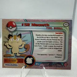 Topps Pokemon TV Animation Series Meowth #52 Blue Logo Non-Holo - Image 2
