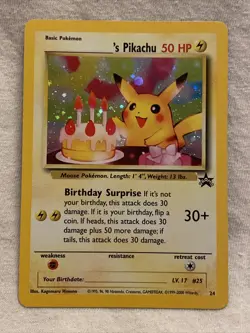 Promo ____'s Pikachu #24 Holo Pikachu Black Star Promo Pokemon WOTC 2000 - NM/MT - Image 1