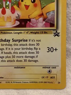 Promo ____'s Pikachu #24 Holo Pikachu Black Star Promo Pokemon WOTC 2000 - NM/MT - Image 4