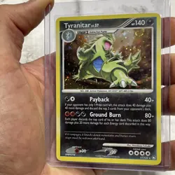 Pokemon Tyranitar Diamond & Pearl Mysterious Treasures Holo 17/123 NM Rare SWIRL - Image 2