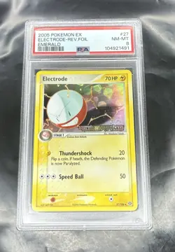 2005 Pokemon Electrode - Reverse Holo - EX Emerald - 27/106 - PSA 8 - Image 1