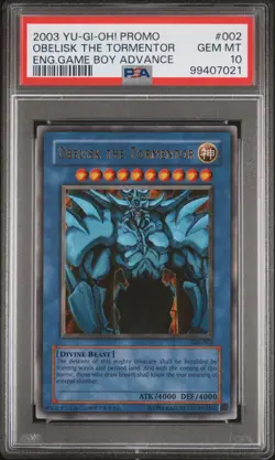 Yugioh English Obelisk The Tormentor GBI-002 Game Boy Advance Promo PSA 10 - Image 1