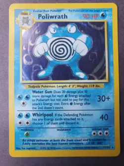 Excellent Condition Poliwrath 13/102 Holo Base Set Pokemon Card - Image 1