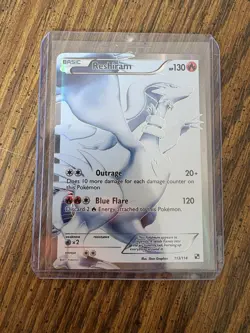 2011 Reshiram 113/114 Full Art Black And White NM Pokemon Card - Image 1