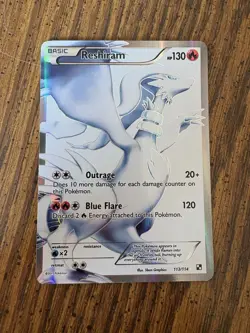 2011 Reshiram 113/114 Full Art Black And White NM Pokemon Card - Image 2
