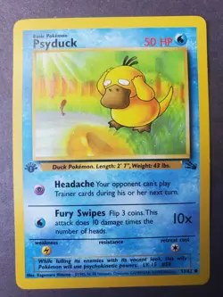 Near Mint 1st Edition Psyduck 53/62 Fossil Set Pokemon Card - Image 1