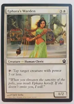 MTG Magic The Gathering Card Ephara's Warden Creature Human Cleric White Theros - Image 1