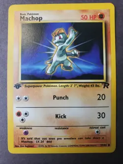 Near Mint 1st Edition Machop 59/82 Team Rocket Set Pokemon Card - Image 1
