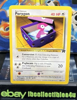 Pokemon Card Porygon 48/82 Team Rocket Vintage WOTC 2000 NM Free Shipping - Image 1