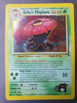 Excellent Condition Erika's Vileplume 5/132 Holo Gym Heroes Set Pokemon Card - Image 1