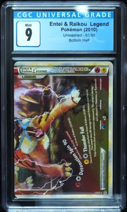 Entei & Raikou Legend Bottom 91/95 CGC 9 HS Unleashed Pokemon Card - Image 1