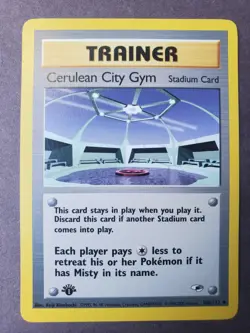 Excellent Condition 1st Edition Cerulean City Gym 108/132 Pokemon Card - Image 1
