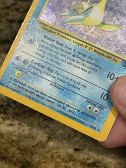 Pokemon TCG Lapras Fossil Holo Unlimited Rare Card 10/62 HP - Image 3