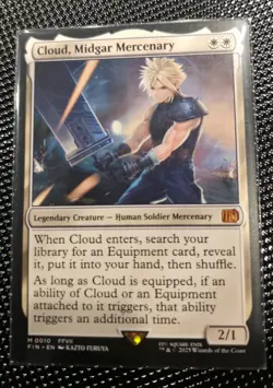 Magic the Gathering Final Fantasy Cloud Midgar Mercenary Non-Foil Mythic Card - Image 1