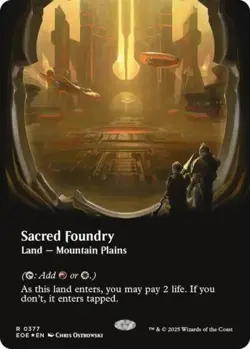 MTG English Sacred Foundry (Borderless) (Galaxy Foil) NM Foil Edge of Eternities - Image 1