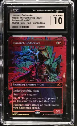 HAZORET, GODSEEKER Aetherdrift Borderless Foil Mythic CGC 10 MTG EDH [NOS] - Image 1