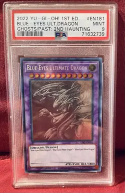 PSA 9 Blue-Eyes Ultimate Dragon GFP2-EN181 Yugioh GHOST RARE - Image 1